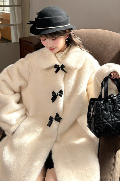 トリプルリボンミドルファーコート