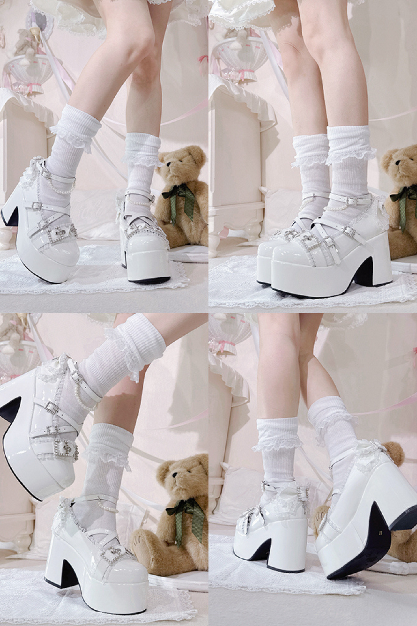 クロスベルトデザインシャイニーシューズ