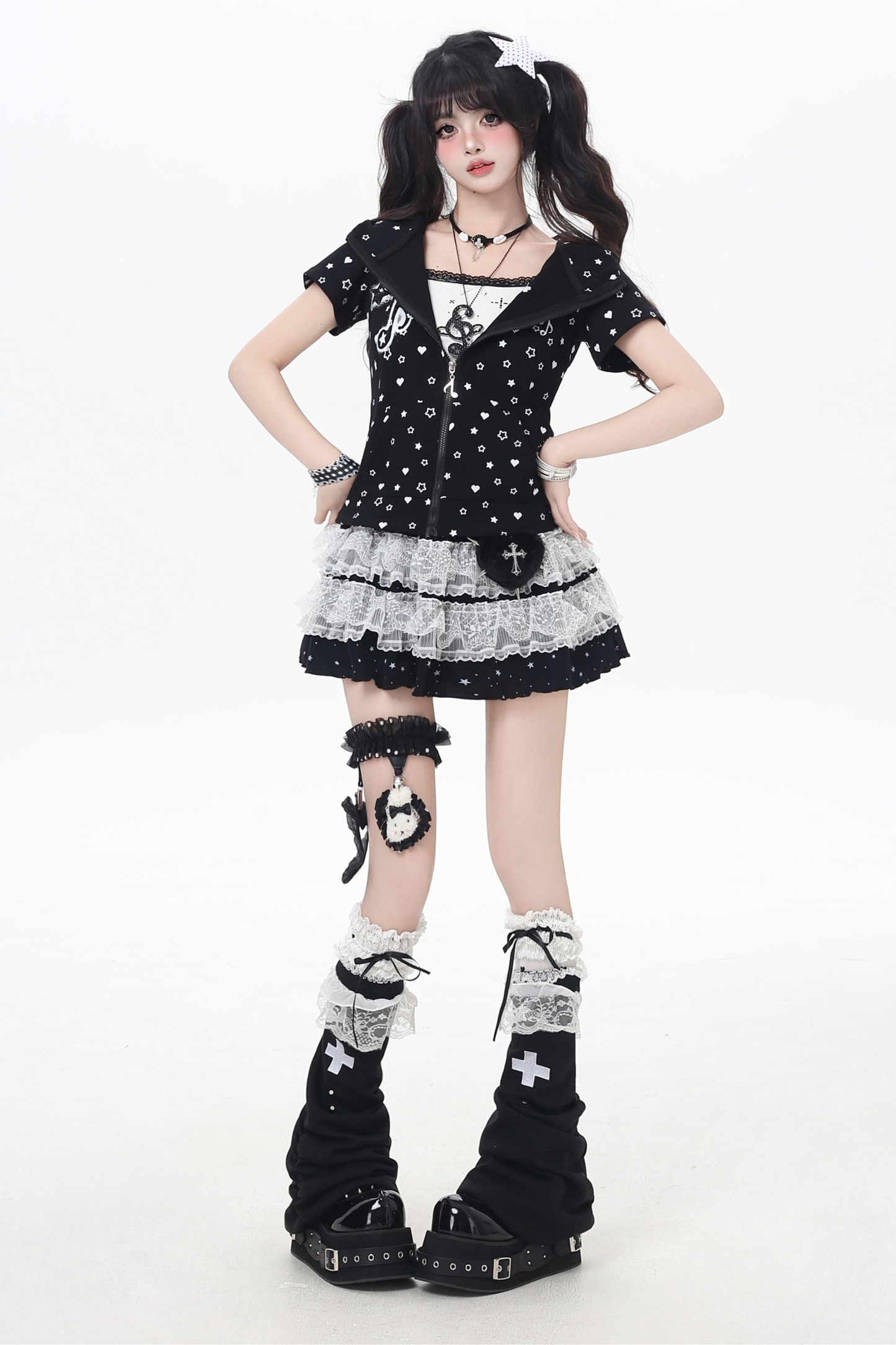 地雷レーススカート