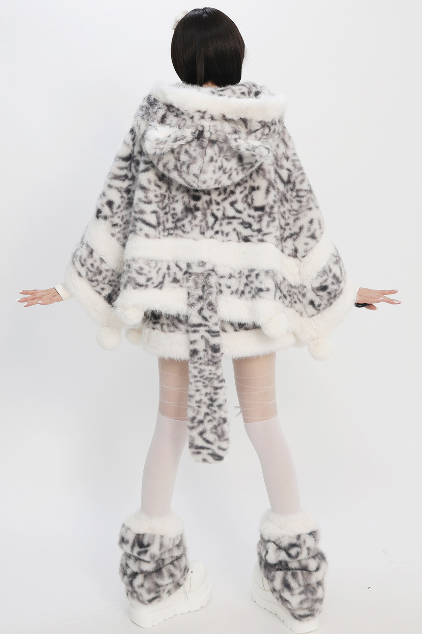 Tabby leopard print top + skirt + leg covers