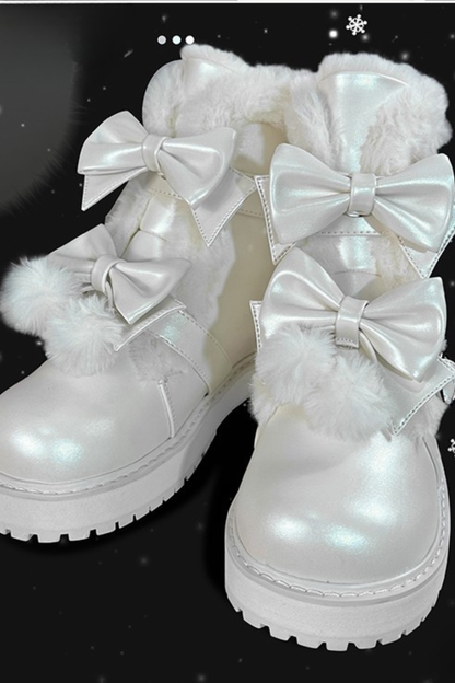 リボンプラットフォームソールブーツ