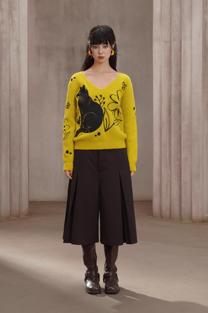 Cat Sweater Pullover Knit