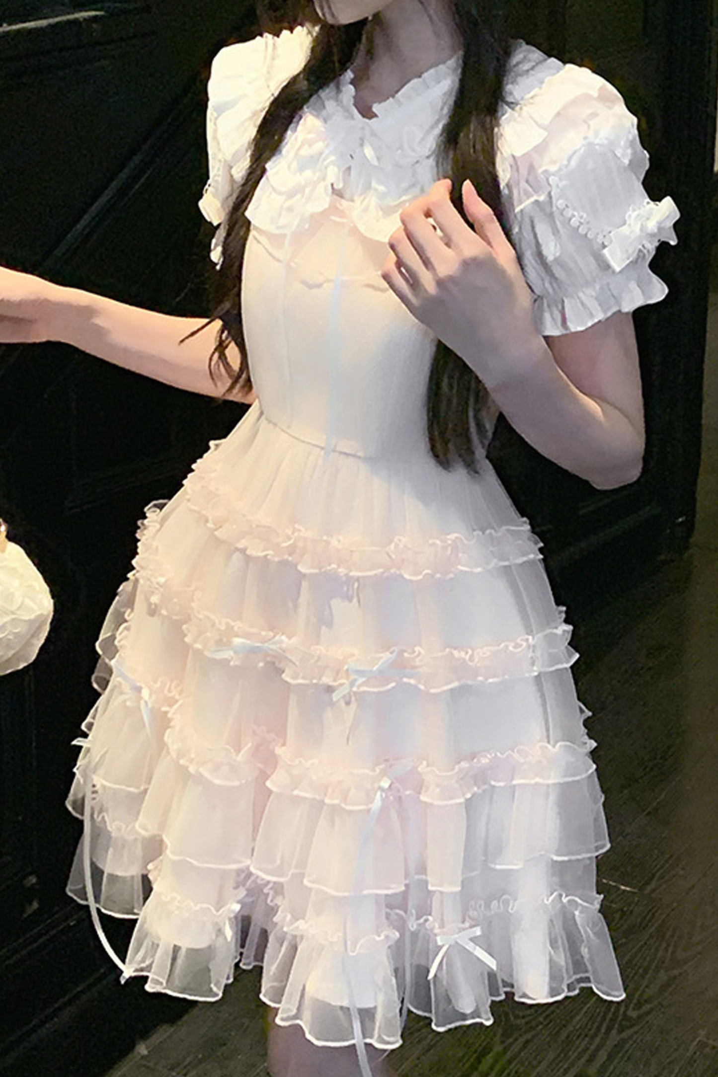 스위트 걸 인형 칼라 로리타 탑 + 스커트