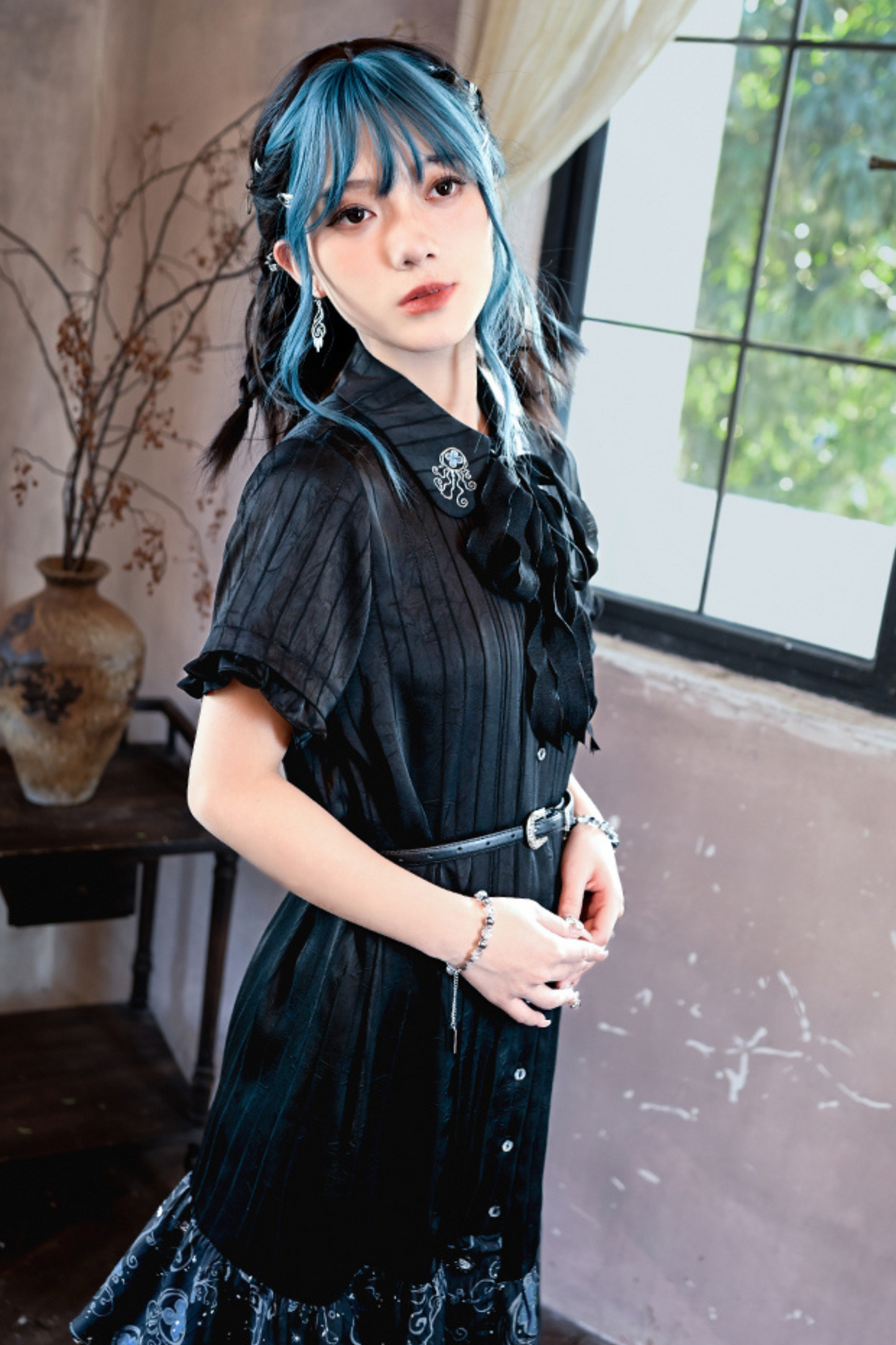 Blue Tears Fishtail Shirt Dress