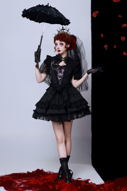 Gothic Lolita Split Lace Lolita Dress + Skirt + Bolero