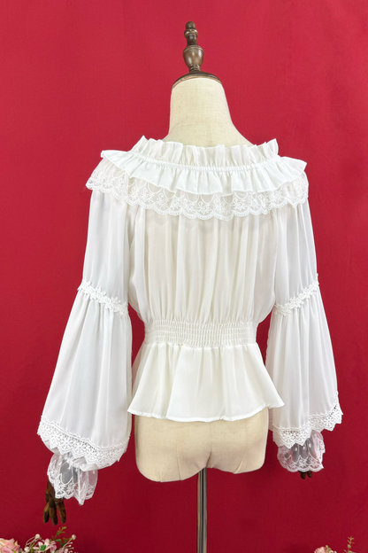 Off-the-shoulder long sleeve Lolita blouse