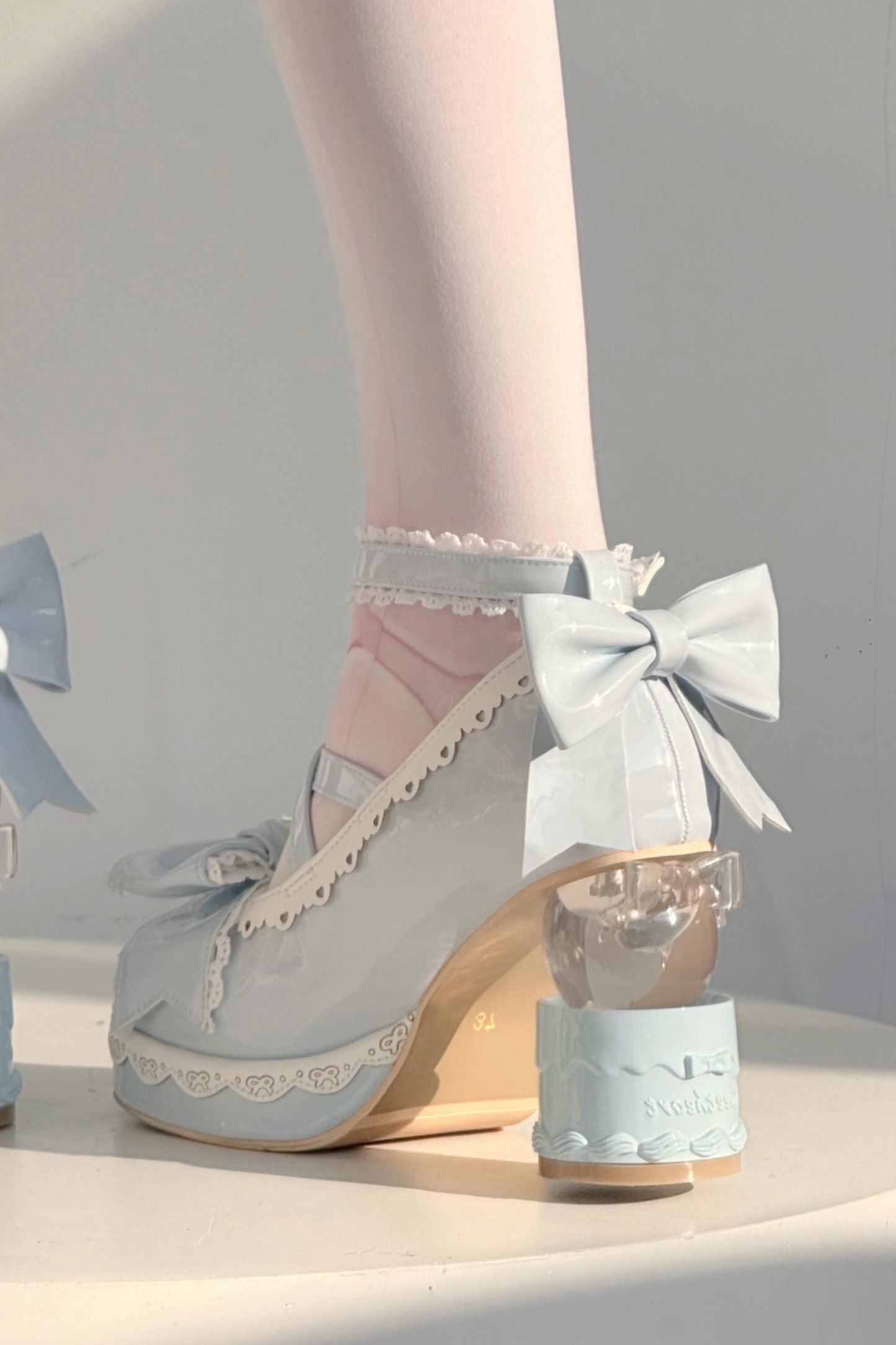 リボンレースロリータクリスタルヒール