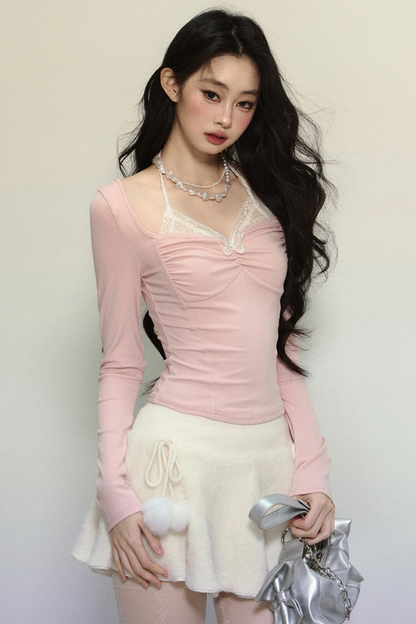 Lace Halterneck Sweet Top