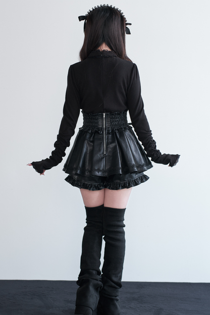 チョッカーレーストップス+スカート