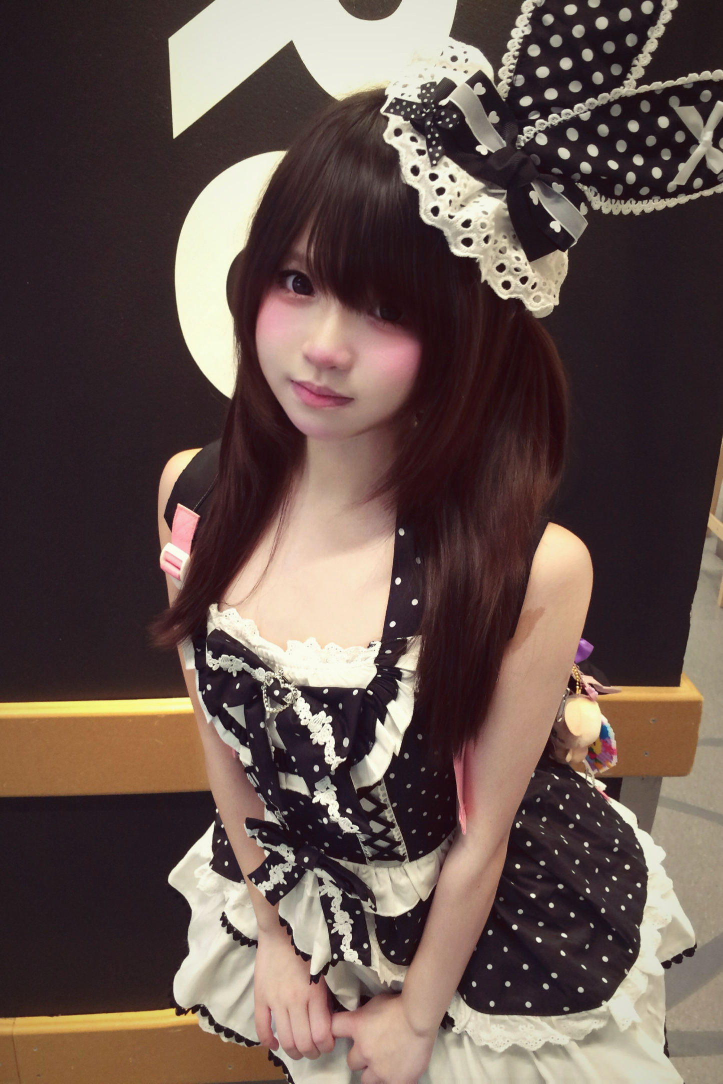 ヴィンテージスイートハートドットドレス+インナートップス