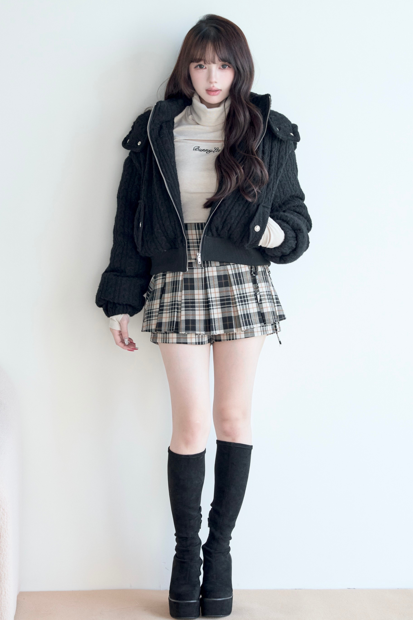 モードケーブルニットジャケット