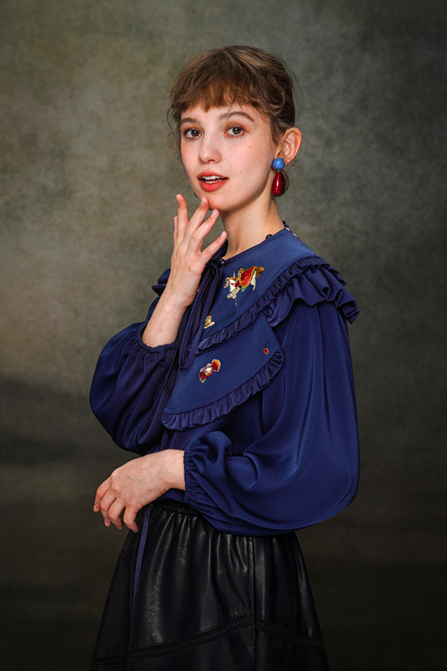 フレンチレトロショールデザインブラウス