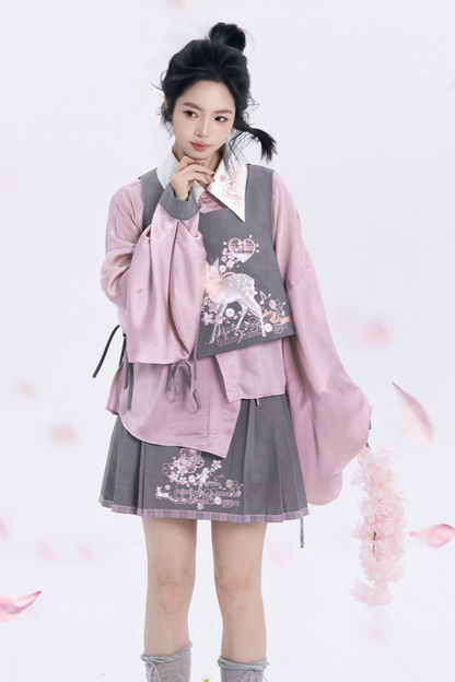 樱花节奏狩猎马甲+衬衫+裙子+裤子+配饰