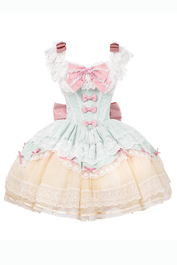 Sweet Mint Pink Lace Lolita Dress