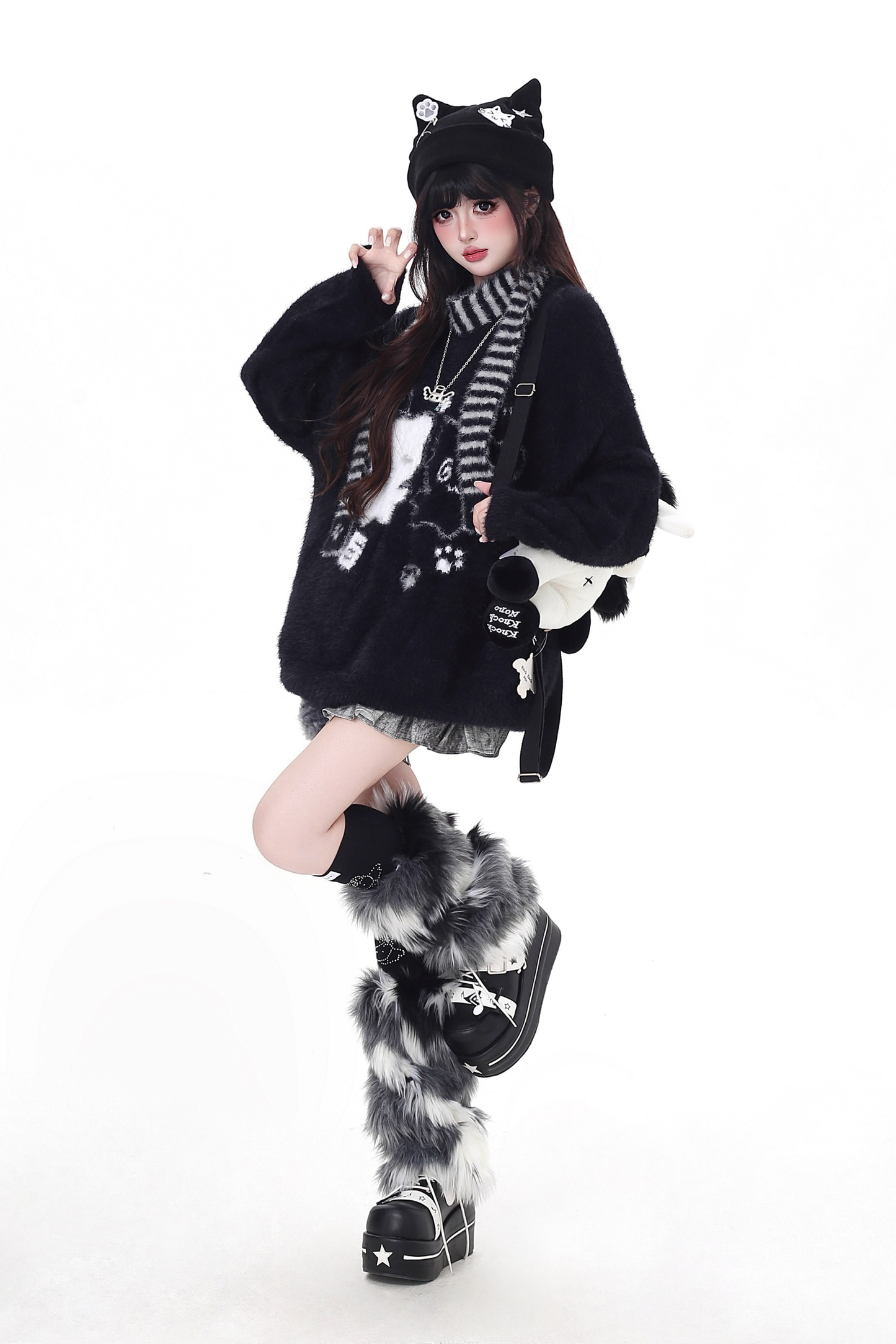 ワックスクルーネックルーズトップス