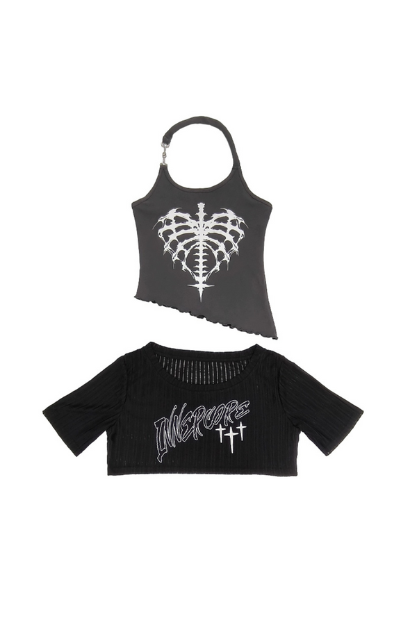 Light Asian Y2K Smock Vest & Skirt