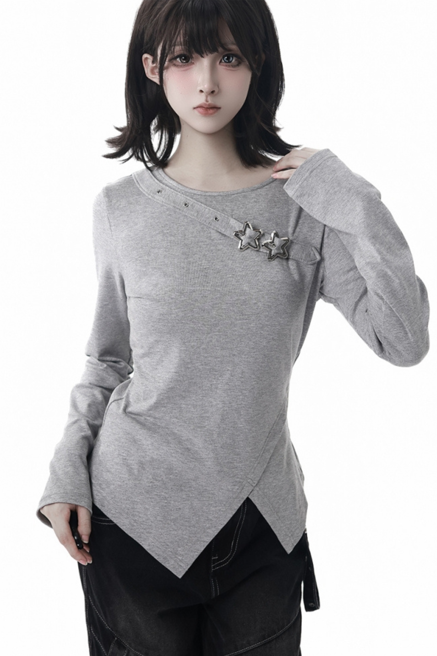 スリットロングスリーブトップス