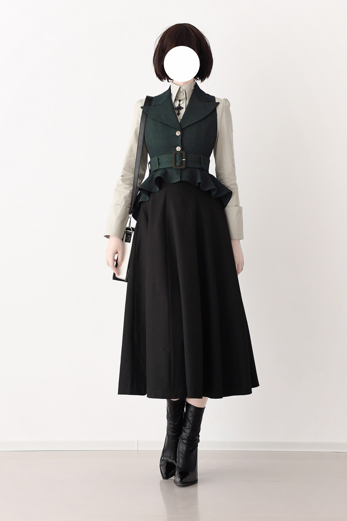Umbrella Vintage Style Trailing Vest + Long Skirt + Short Skirt