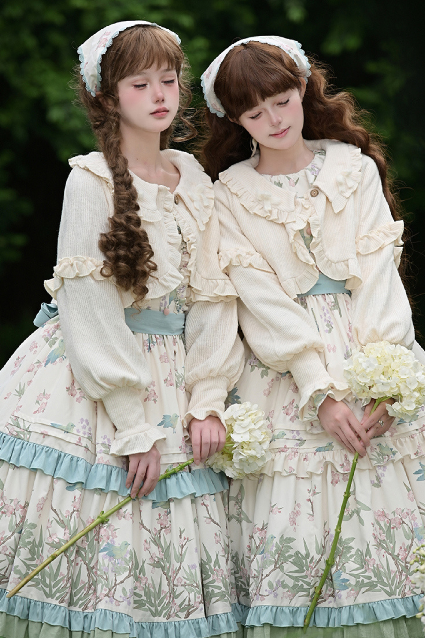 【予約商品】フォレストフラワードレス+サスペンダースカート+ブラウス+カーディガン+スカーフ