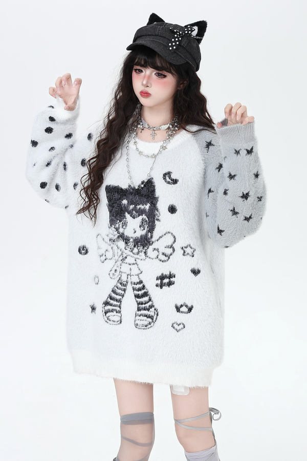Angel Bicolor Loose Over Sweater