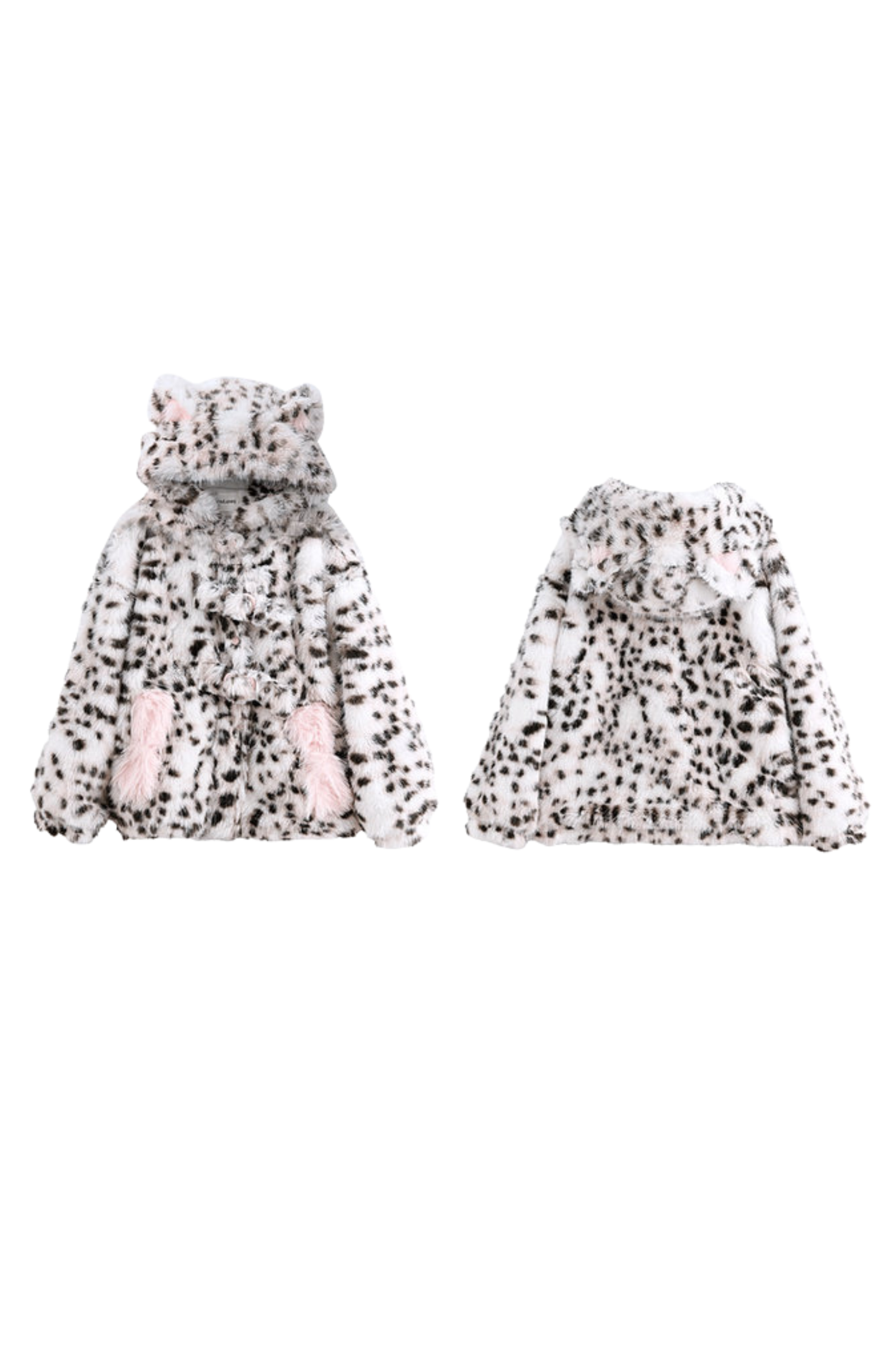 レオパードフード付きファーコート