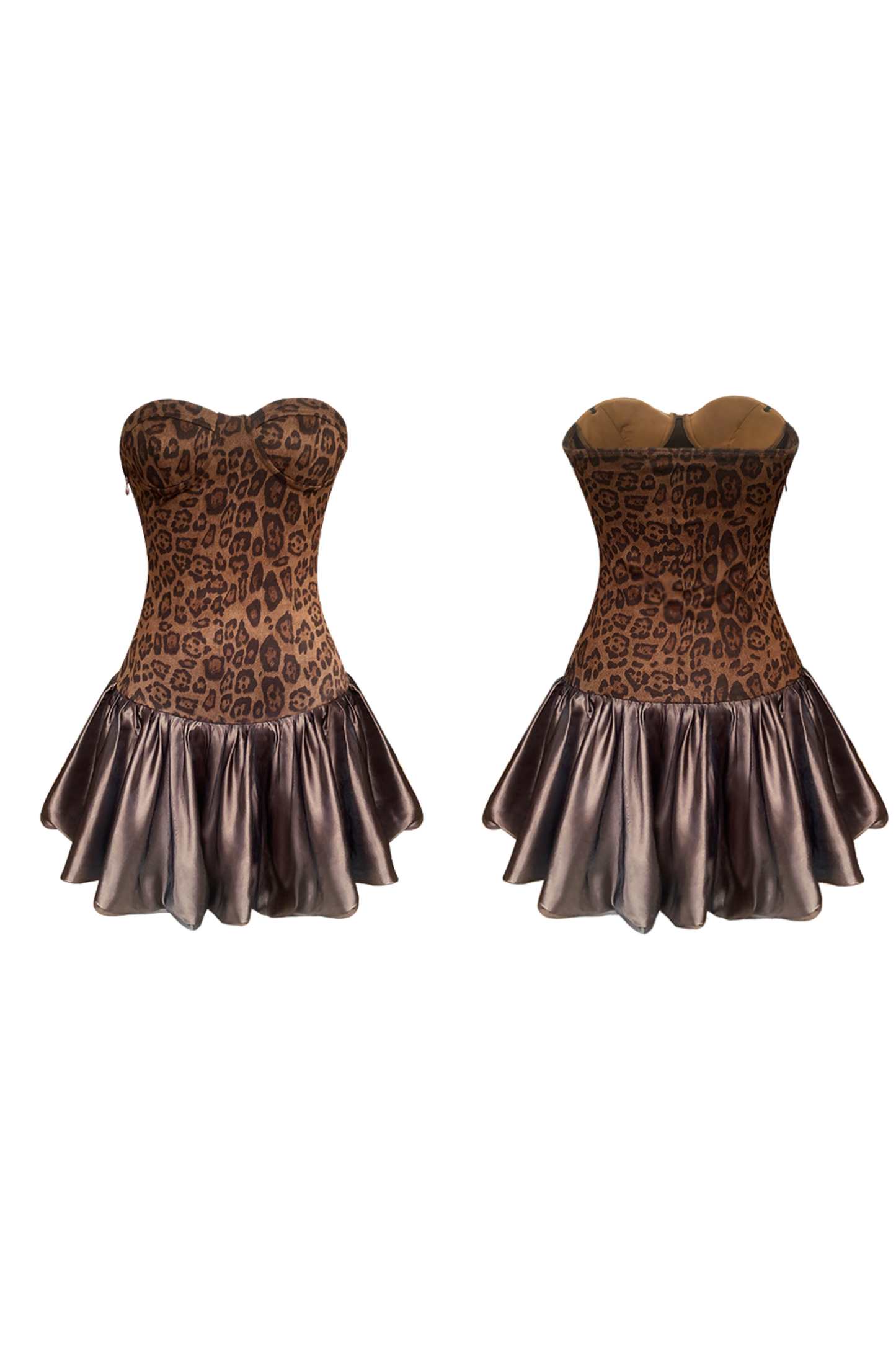 Leopard print Y2K padded cami dress