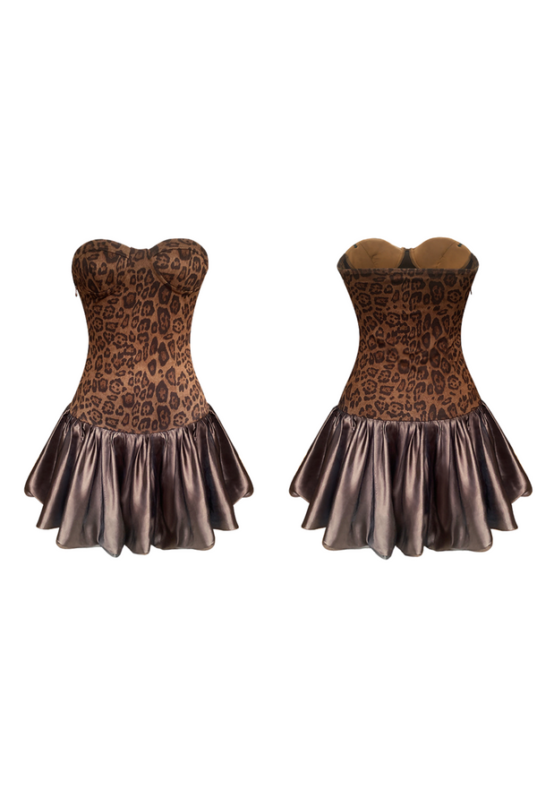 Leopard Print Y2K Padded Cami Dress