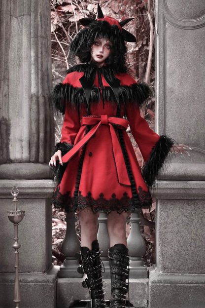 Gothic Carol Dark Cloak Bat Collar Coat