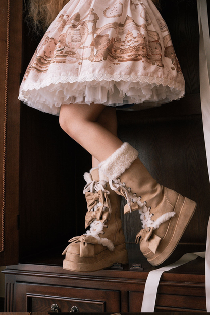 リボンロリータスノーブーツ