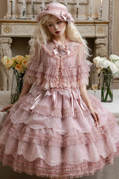 Moon River Lolita Puff Sleeve Top + Vest + Skirt