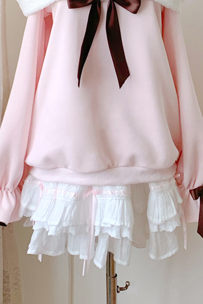 キャットオフショルダートップス+ケーキスカート