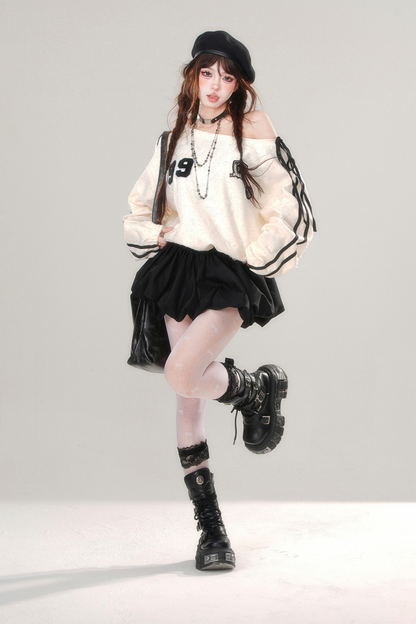 オフショルダースウェットワンピース