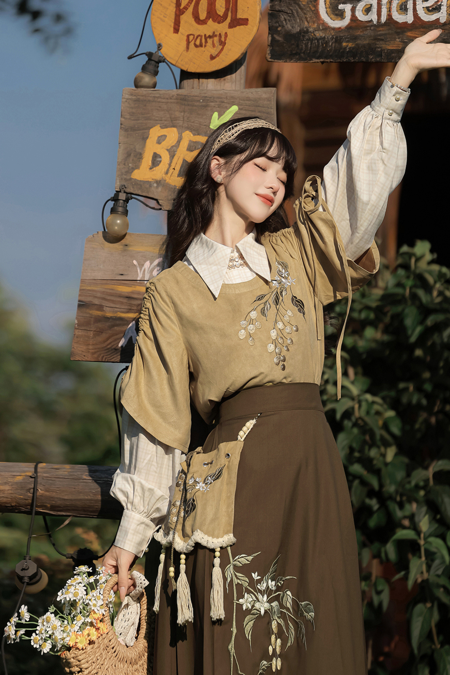 Forever Island Yellow Fruit Shirt + Skirt + Outerwear