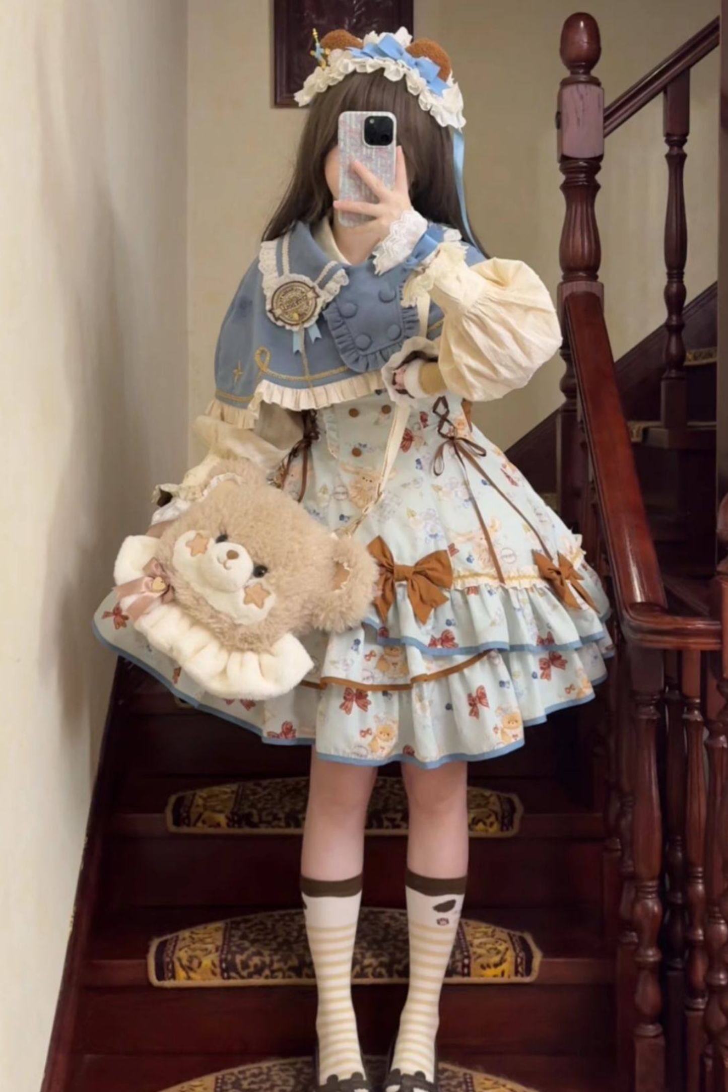 シーサイドベアティーパーティーロリータドレス+ケープ