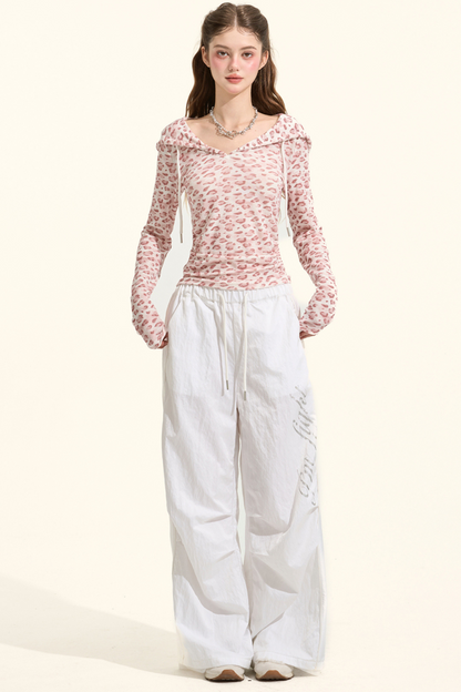 スイートレオパードフードトップス