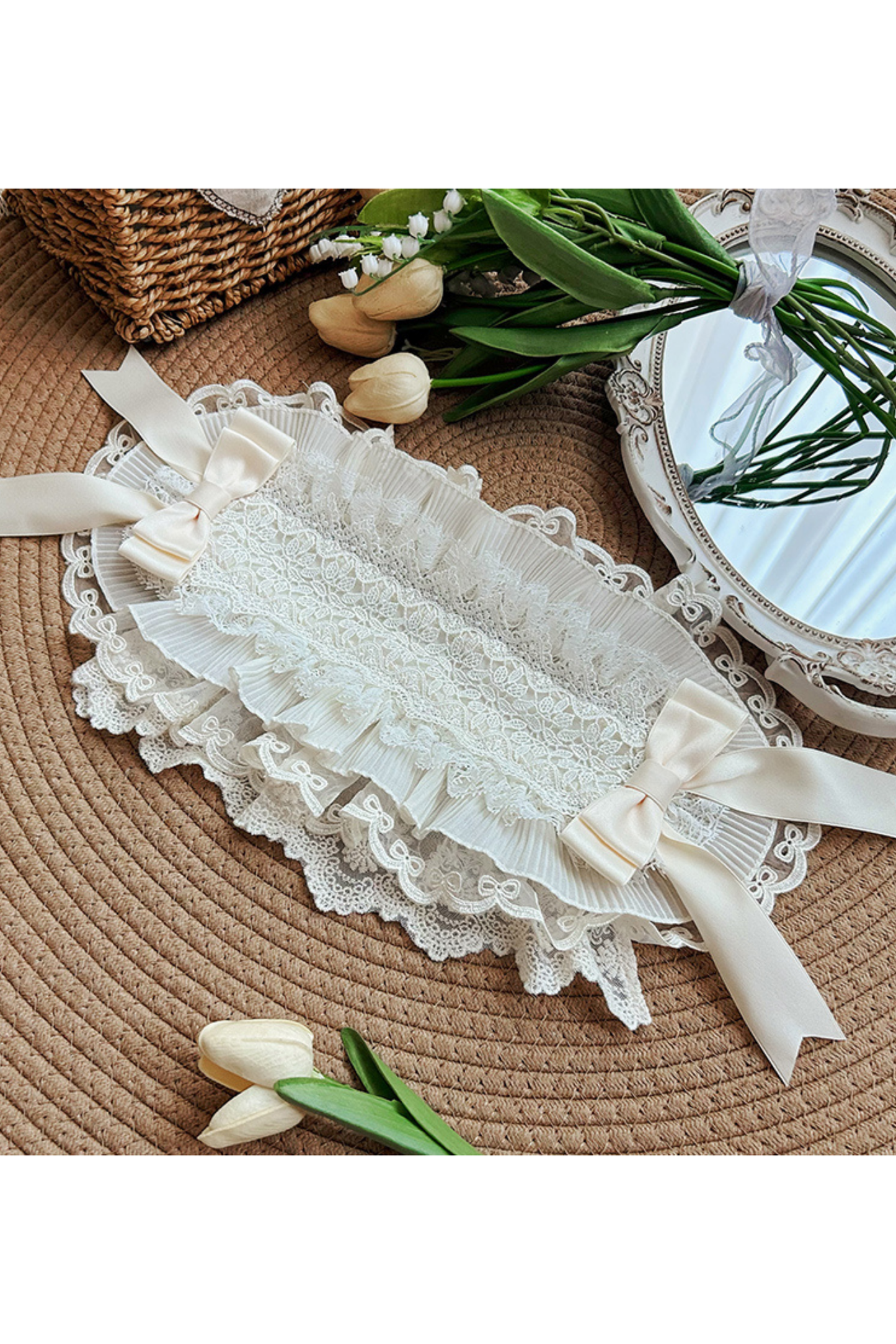 【予約商品】ローズフリルロリータドレス+ドレス＋ベルト＋ブローチ＋リボン＋ヘッドバンド＋スリーブ