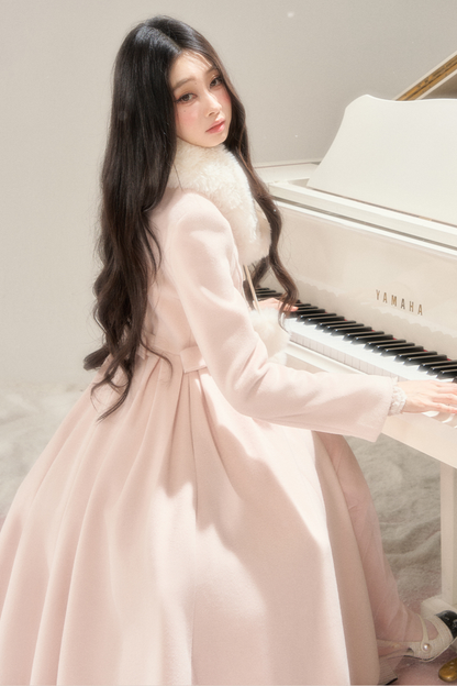 ビューティーウエストマークロングウールコート