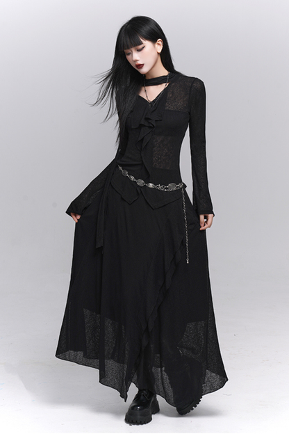 ダークシックトップス＋ロングスカート