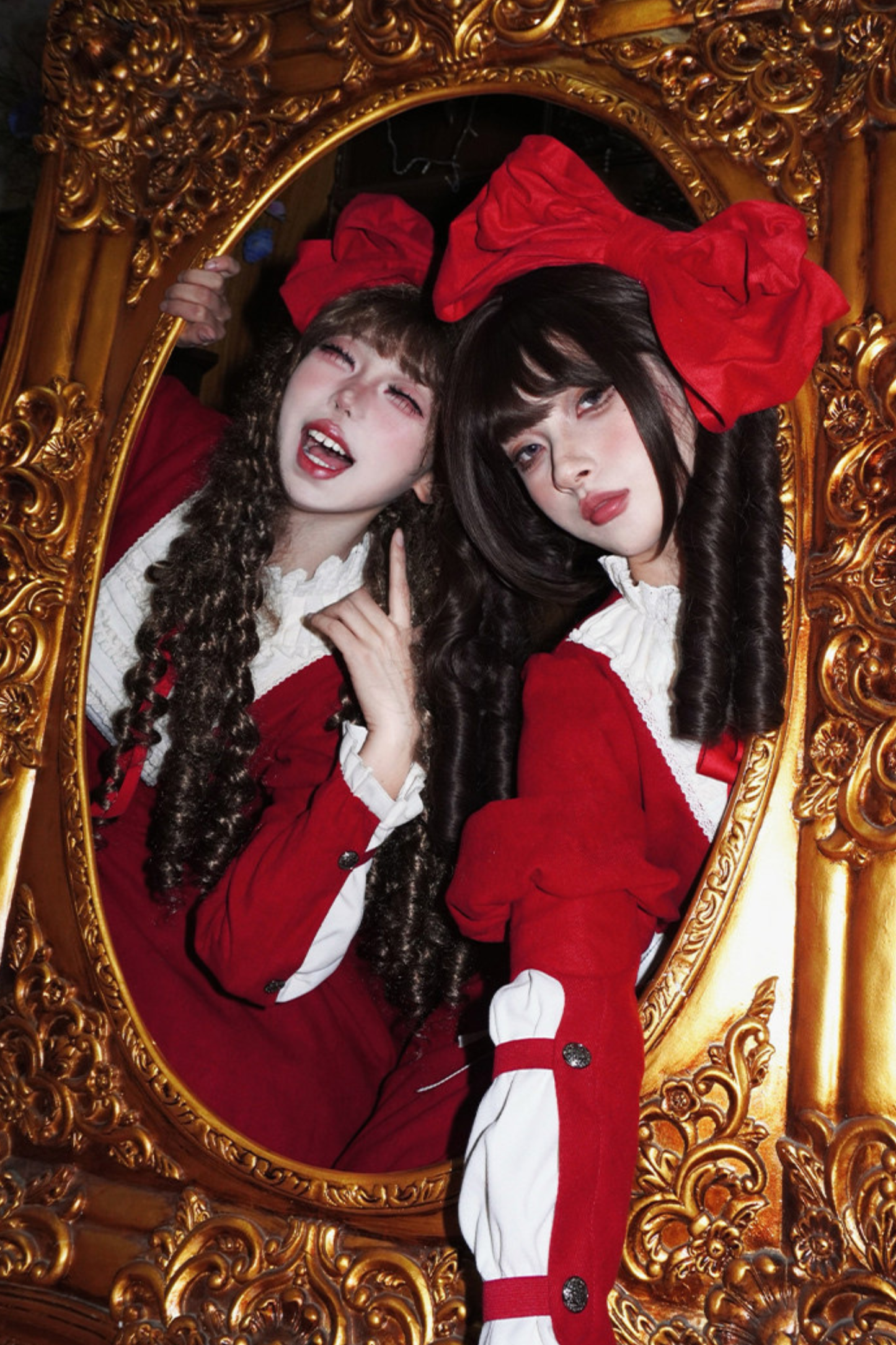 レースラッフルロリータドレス+リボン