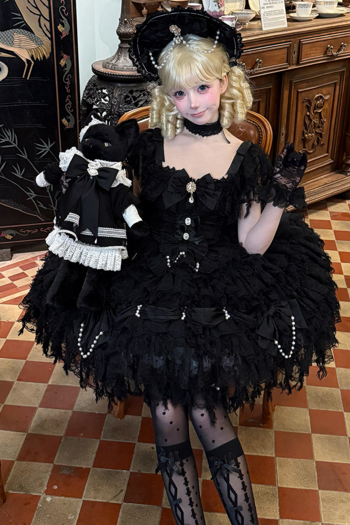 프릴 프린세스 로리타 드레스