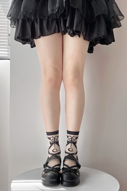 Angel Demon Heart Lolita Socks