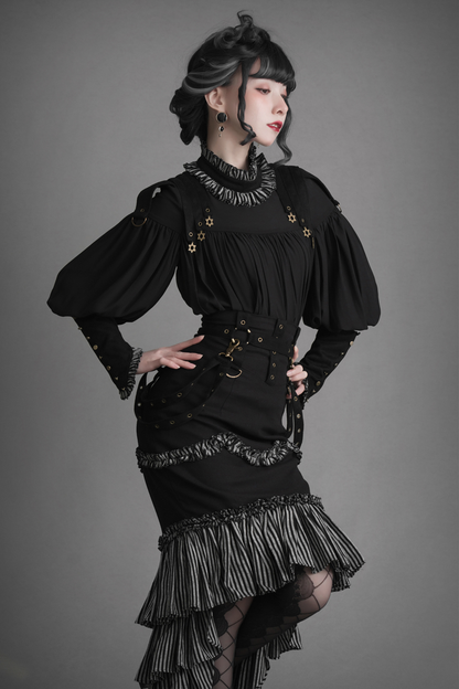 [Reservation product] Oriana retrovintage gothic elegant shirt + fish tail skirt