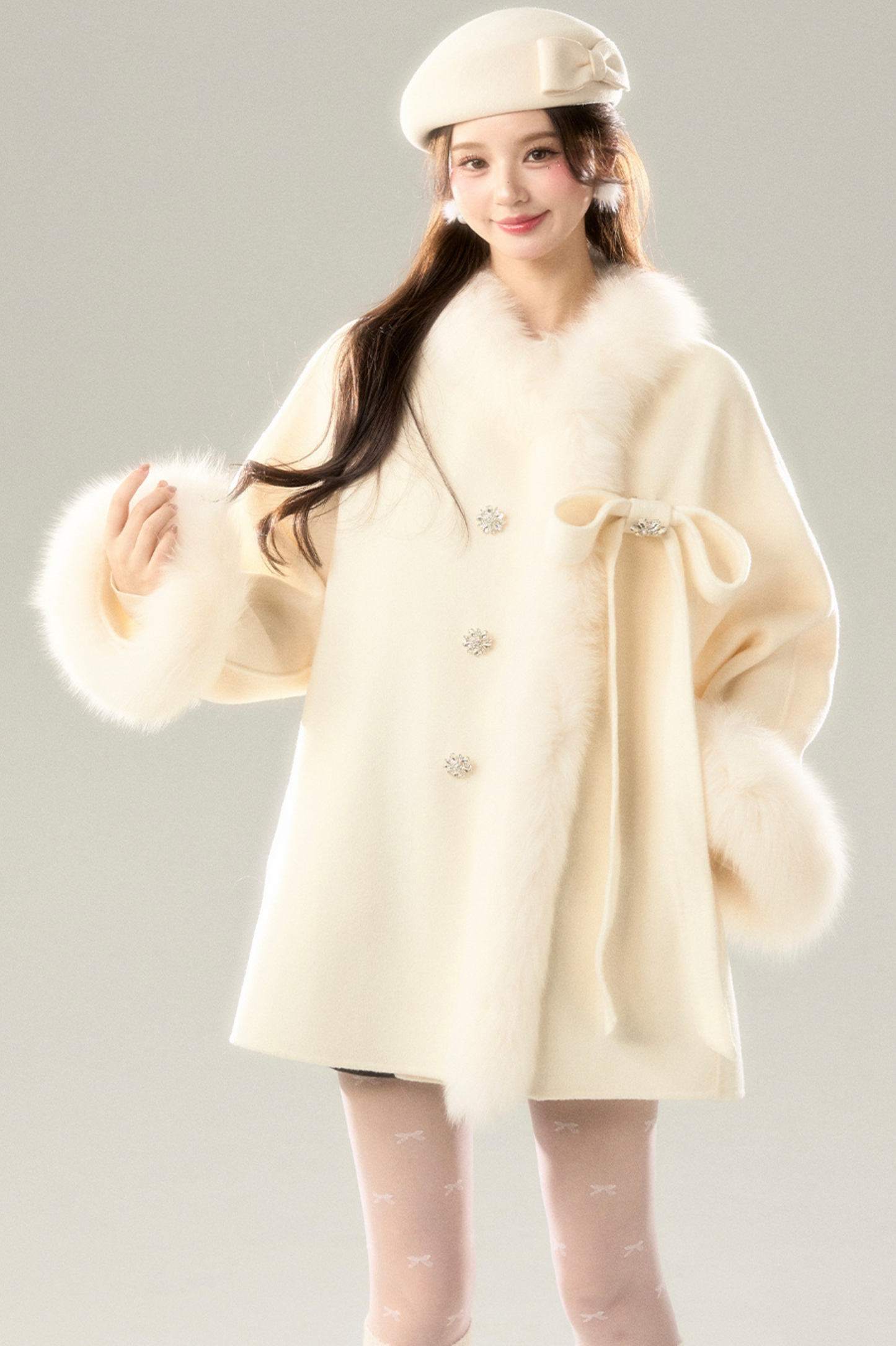 Fox Fur Sweet Bow Coat