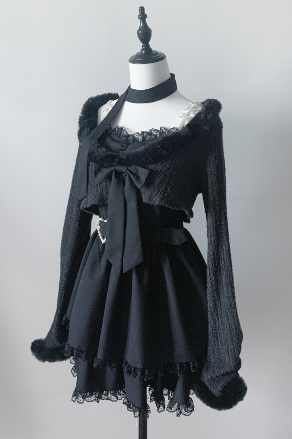 地雷サスペンダー スカート+ ショートカーディガン