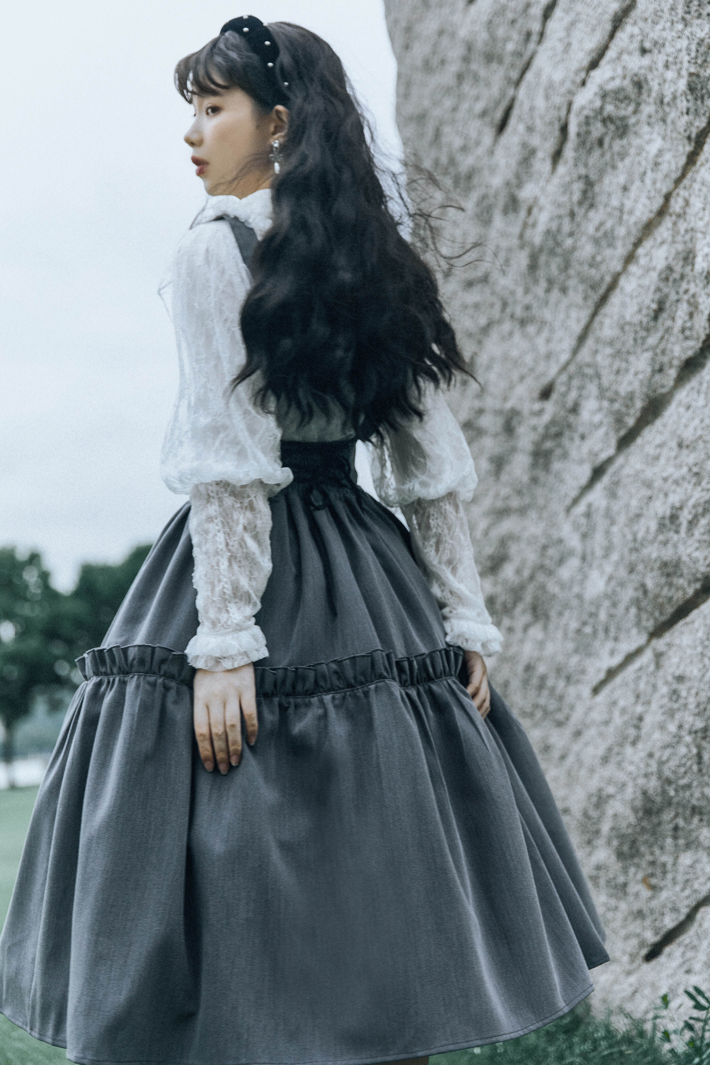 レトロスタイルロリータサスペンダースカート