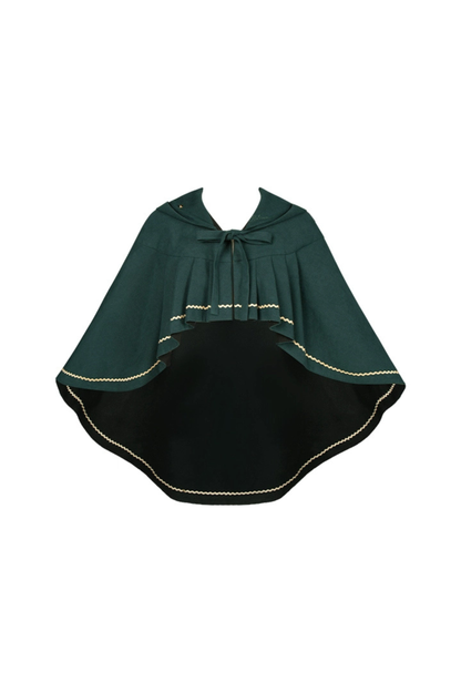 レトロカレッジスタイルチェックロリータスカート＋ジャケット＋マント＋ブラウス＋リボン＋ネックレス