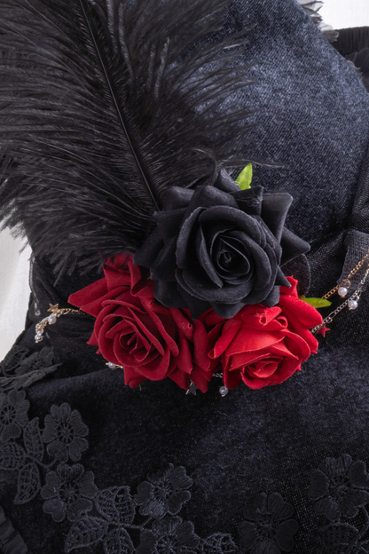 Lace Lolita Gothic Witch Hat + Hat Clip