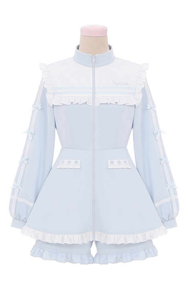 アクアレースジャージドレス+ショートパンツ+ヘッドバンド