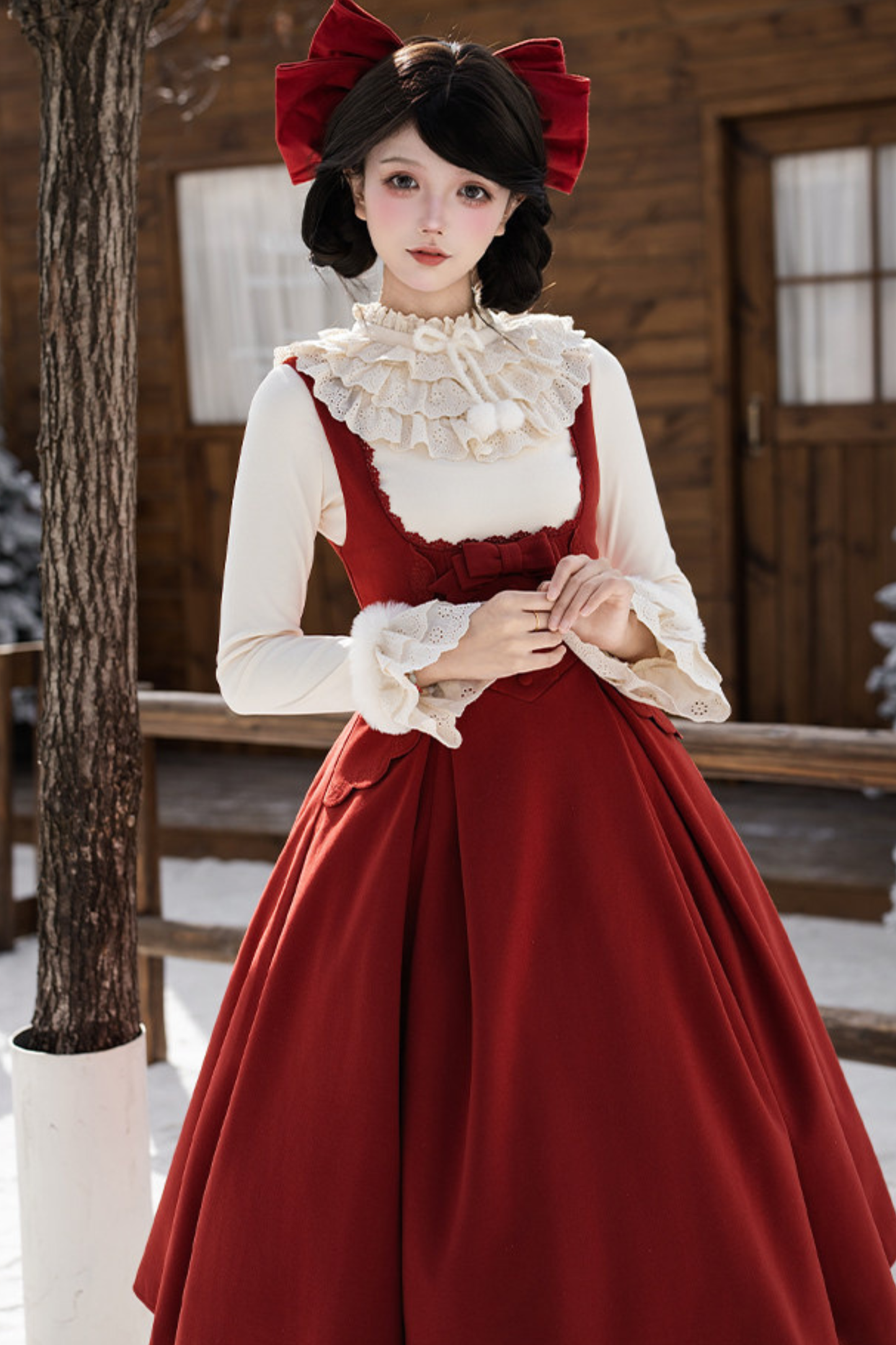 Velvet Rose Suspender Dress + Top + Ribbon