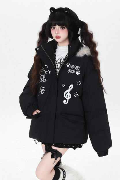 Cat Melody Fur Hooded Jacket